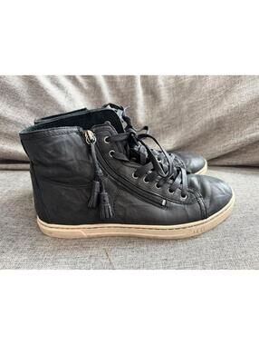 UGG Blaney High Top Sneakers Womens Size 9 Black Leather Streetwear Casual